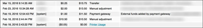 View Transaction History