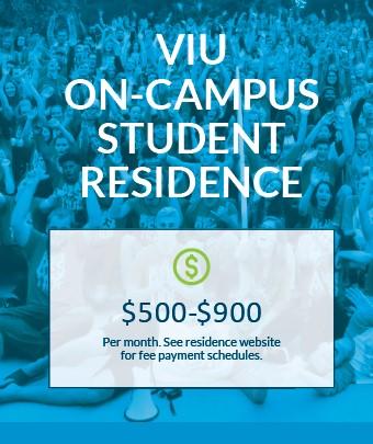 VIU On-Campus Student Residence, $500-900