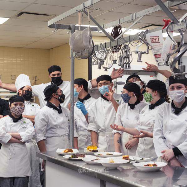 Culinary Diploma students after the 2021 Gastronomic Dinner