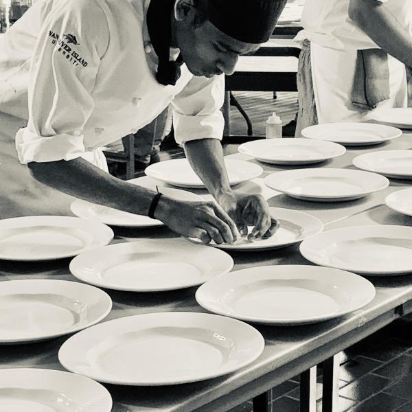 Plating appetizers at the 2019 Seasonal Soiree