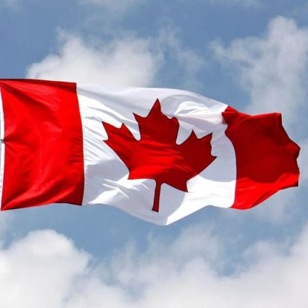 Canada flag on a flag pole