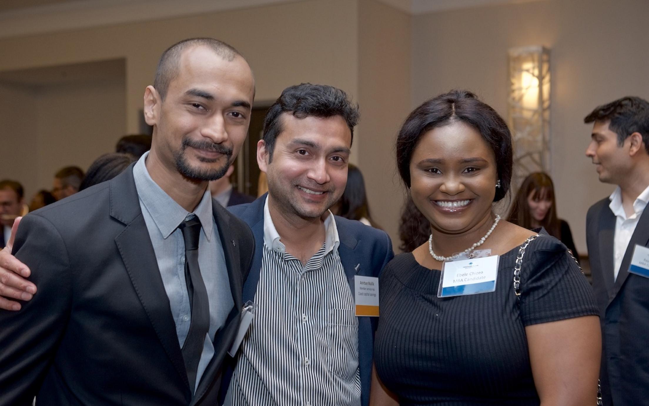 Employers and students at a networking event