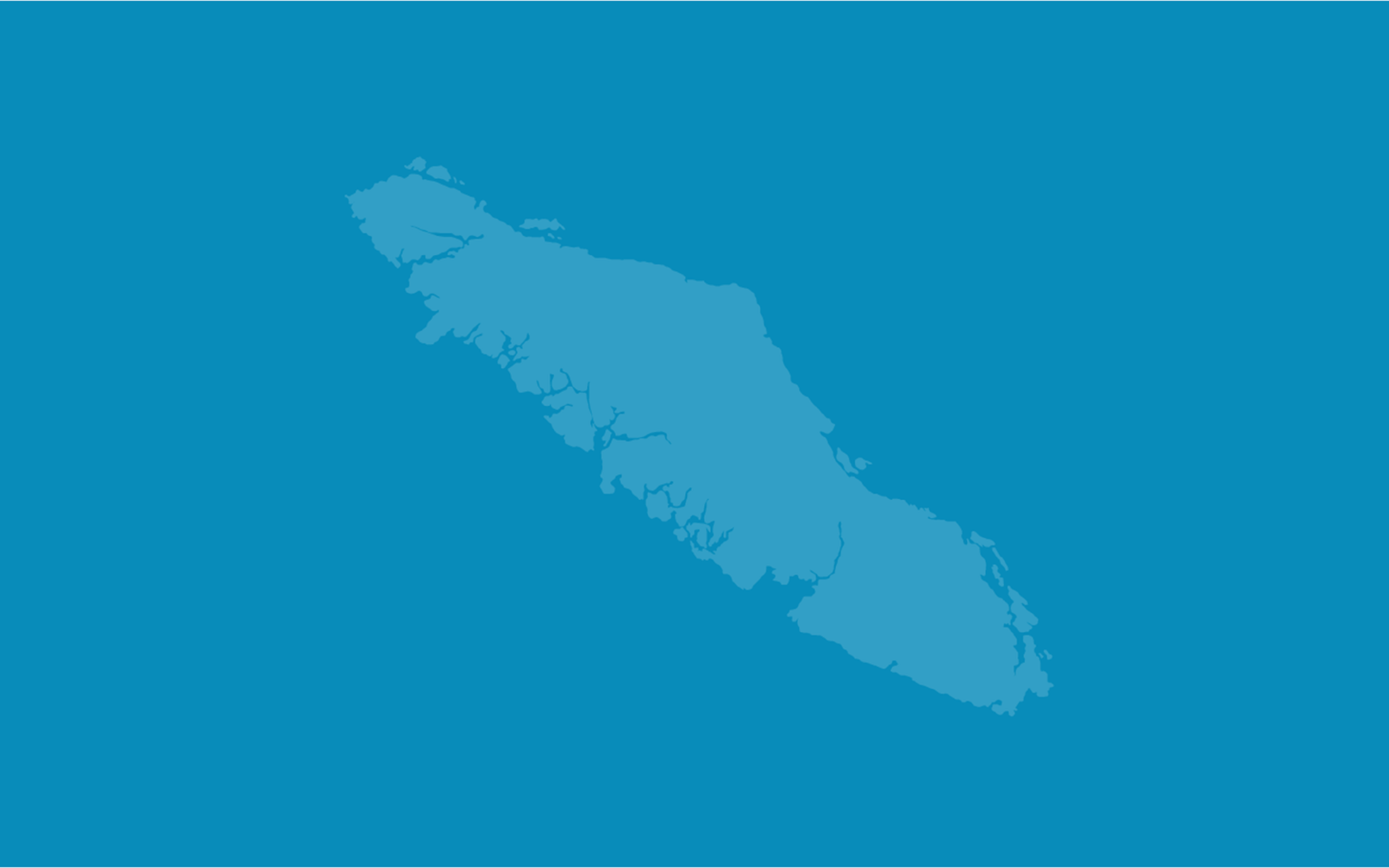 An image of Vancouver Island on a blue background
