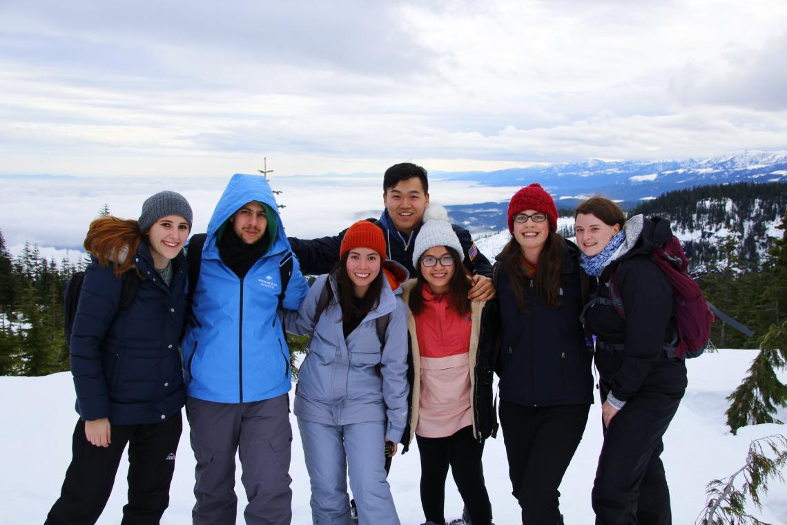 VIU Outdoor Recreation Students on Mt. Washington ski hill