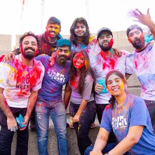 Students at VIU MBA Holi Celebration 2023