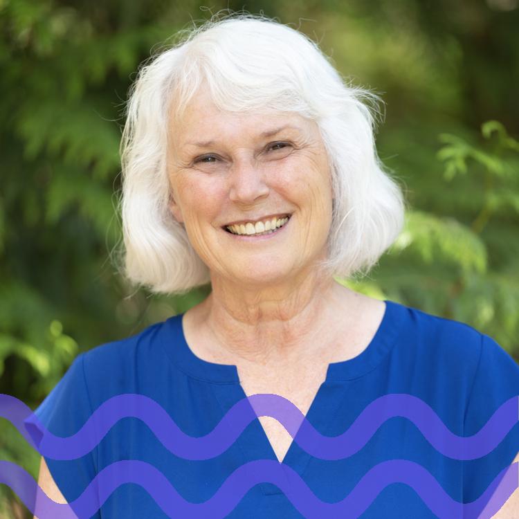 Marianne Roden with waves background
