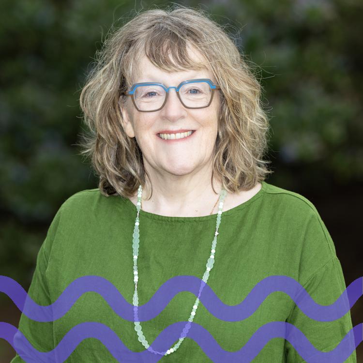 Michele Patterson with waves graphic