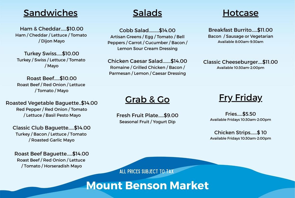Summer Menu 2025