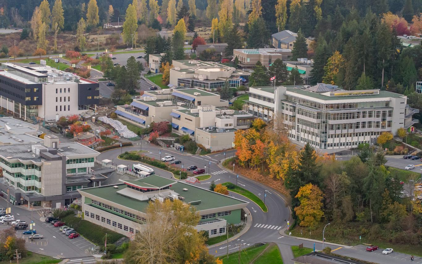 Drone photo campus fall